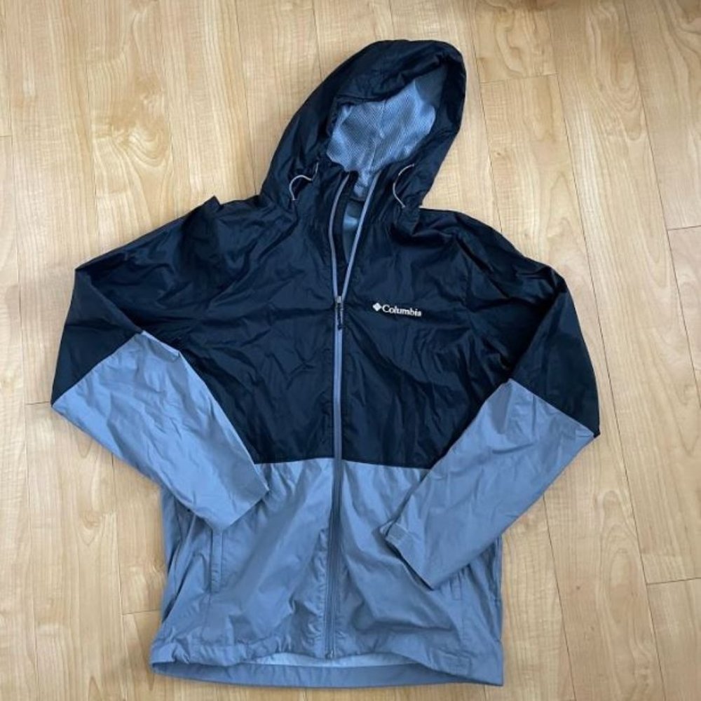 COLUMBIA Men’s Color-Block Full Zip Light Weight Hooded Windbreaker Jacket